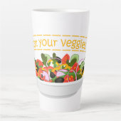 Iss Your Veggies Zitat frisch Salat Mix Schüssel g Milchtasse (Vorderseite)
