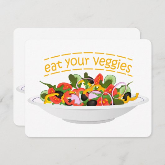 Iss Your Veggies Zitat frisch Salat Mix Schüssel g Mitteilungskarte (Vorne/Hinten)