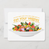 Iss Your Veggies Zitat frisch Salat Mix Schüssel g Mitteilungskarte (Vorderseite)