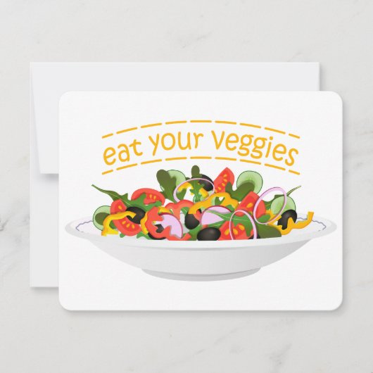 Iss Your Veggies Zitat frisch Salat Mix Schüssel g Mitteilungskarte (Vorderseite)