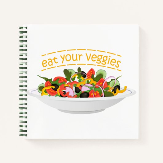 Iss Your Veggies Zitat frisch Salat Mix Schüssel g Notizblock (Vorderseite)