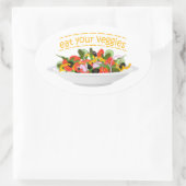 Iss Your Veggies Zitat frisch Salat Mix Schüssel g Ovaler Aufkleber (Tasche)