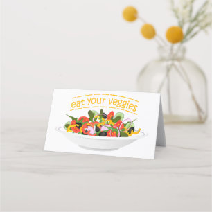Iss Your Veggies Zitat frisch Salat Mix Schüssel g Platzkarte