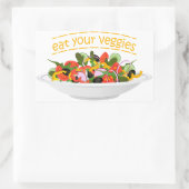 Iss Your Veggies Zitat frisch Salat Mix Schüssel g Rechteckiger Aufkleber (Tasche)