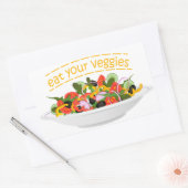 Iss Your Veggies Zitat frisch Salat Mix Schüssel g Rechteckiger Aufkleber (Umschlag)
