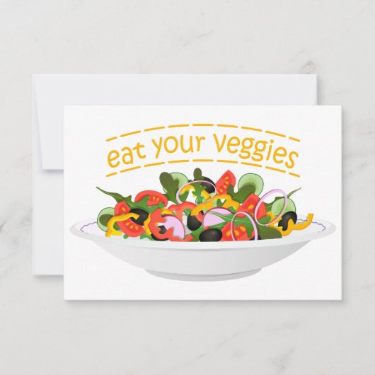 Iss Your Veggies Zitat frisch Salat Mix Schüssel g Save The Date (Vorderseite)