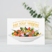 Iss Your Veggies Zitat frisch Salat Mix Schüssel g Save The Date (Stehend Vorderseite)