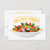 Iss Your Veggies Zitat frisch Salat Mix Schüssel g Save The Date (Vorne/Hinten)