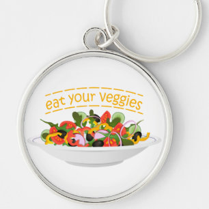 Iss Your Veggies Zitat frisch Salat Mix Schüssel g Schlüsselanhänger
