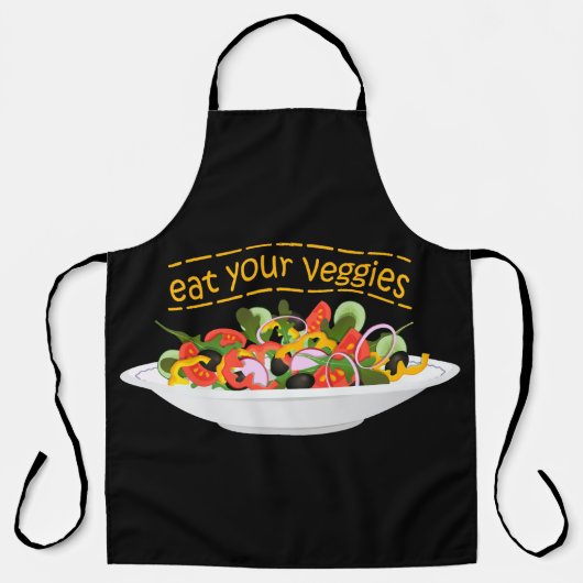 Iss Your Veggies Zitat frisch Salat Mix Schüssel g Schürze (Vorderseite)