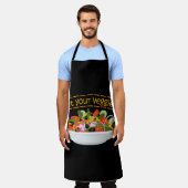 Iss Your Veggies Zitat frisch Salat Mix Schüssel g Schürze (Getragen)