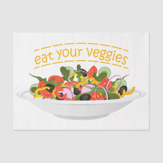 Iss Your Veggies Zitat frisch Salat Mix Schüssel g Seidenpapier (Vorderseite)