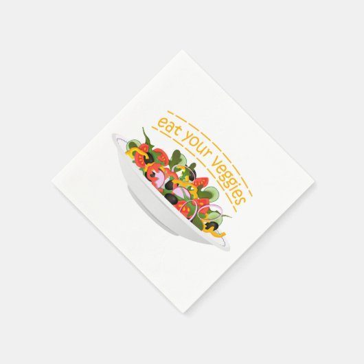 Iss Your Veggies Zitat frisch Salat Mix Schüssel g Serviette (Ecke)