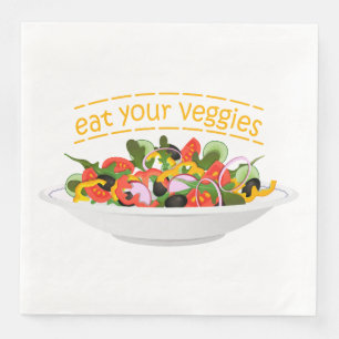 Iss Your Veggies Zitat frisch Salat Mix Schüssel g Serviette