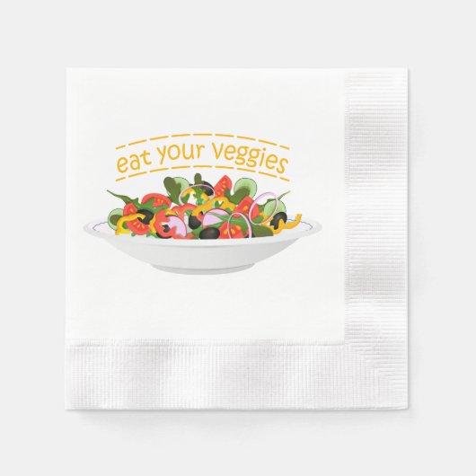 Iss Your Veggies Zitat frisch Salat Mix Schüssel g Serviette (Vorderseite)