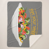 Iss Your Veggies Zitat frisch Salat Mix Schüssel g Sherpadecke (Vorderseite)