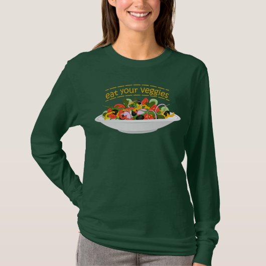 Iss Your Veggies Zitat frisch Salat Mix Schüssel g T-Shirt (Vorderseite)