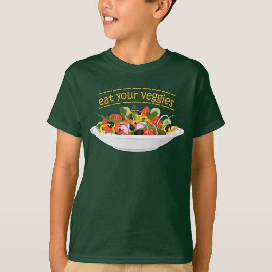 Iss Your Veggies Zitat frisch Salat Mix Schüssel g T-Shirt (Vorderseite)