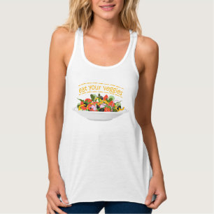 Iss Your Veggies Zitat frisch Salat Mix Schüssel g Tank Top