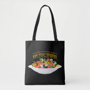 Iss Your Veggies Zitat frisch Salat Mix Schüssel g Tasche