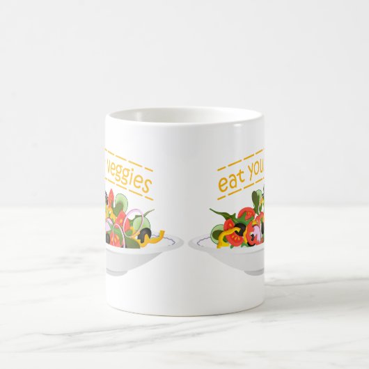 Iss Your Veggies Zitat frisch Salat Mix Schüssel g Verwandlungstasse (Mittel)