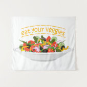 Iss Your Veggies Zitat frisch Salat Mix Schüssel g Wandteppich (Vorderseite (Horizontal))