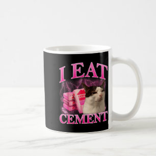 Iss Zement Funny Cat Meme Internet Memes Grafik Kaffeetasse