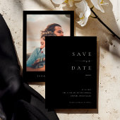 ISSA Black Elegant Save the Date Invite with Photo Einladung
