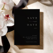 ISSA Black Elegant Save the Date Invite with Photo Einladung