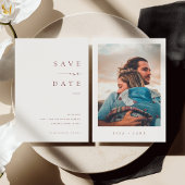 ISSA Bugundy Elegant Save the Date Photo Invite Einladung