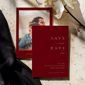 ISSA Bugundy Elegant Save the Date Photo Invite Einladung