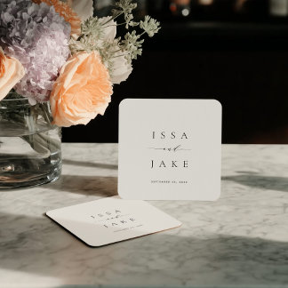 ISSA Minimalist Square Paper Coaster Rechteckiger Pappuntersetzer