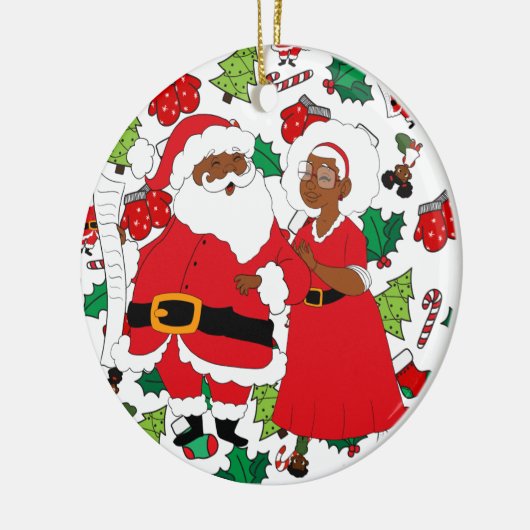 Issa Mr. and Mrs Claus Keramik Ornament (Links)