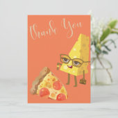 Issa Pizza Danke-Karte Einladung (Stehend Vorderseite)