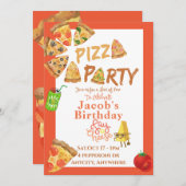Issa Pizza Party Einladung Card (Vorne/Hinten)