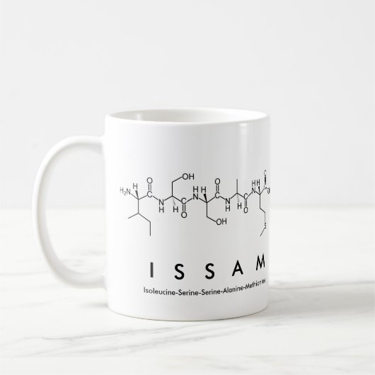 Issam Peptid-Namen-Tasse Kaffeetasse (Links)