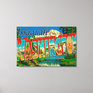 Issaquah, Washington - große Buchstabe-Szenen Leinwanddruck