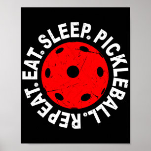 Issen Schlafen Pickleball Wiederholen als Vintage- Poster