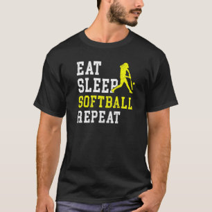 Issen Schlafen Softball Wiederholen Softball   T-Shirt
