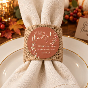 Issen, Trinken und dankbar sein Thanksgiving-Dinne Runder Aufkleber