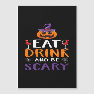 Issen, Trinken und Gruselig Halloween-Party Hexent Magnetkarte