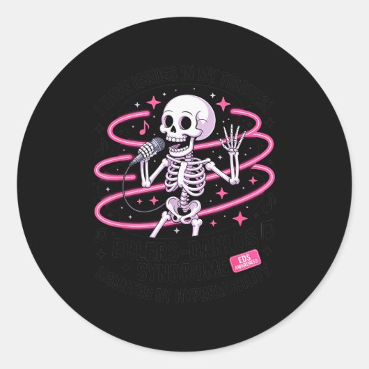 Issues In My Tissues Ehlers Danlos Syndrome Funny  Runder Aufkleber (Vorderseite)