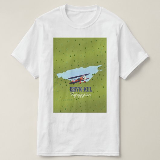 Issyk-Kul Kirgisistan See Reise Poster Kunst. T-Shirt (Design vorne)