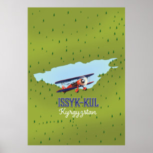 Issyk-Kul Kirgisistan See Reiseplakat Kunst. Poster