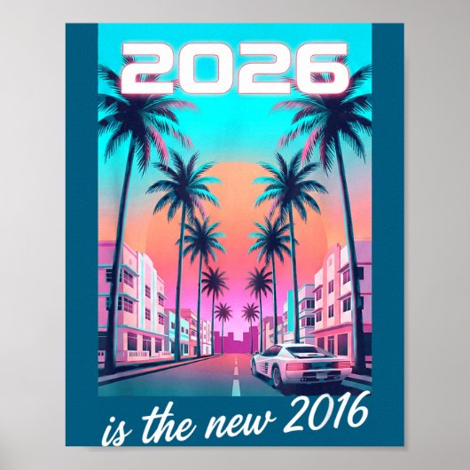 Ist 2016 Retro Synthwave Auto-Ästhetik Poster (Vorne)