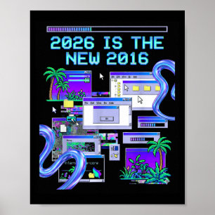 Ist 2016 Vaporwave Pixel Computer Ästhetik Poster