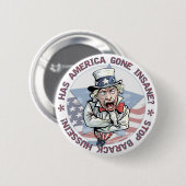 Ist Amerika geisteskrank gegangen? Uncle Sam Knopf Button (Vorne & Hinten)