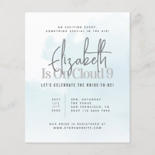 Ist auf Cloud Nine moderne Bridal Dusche Einladung Flyer