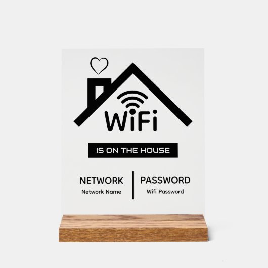 Ist auf dem Haus WLAN-Passwort Acrylschild (Vorderseite)