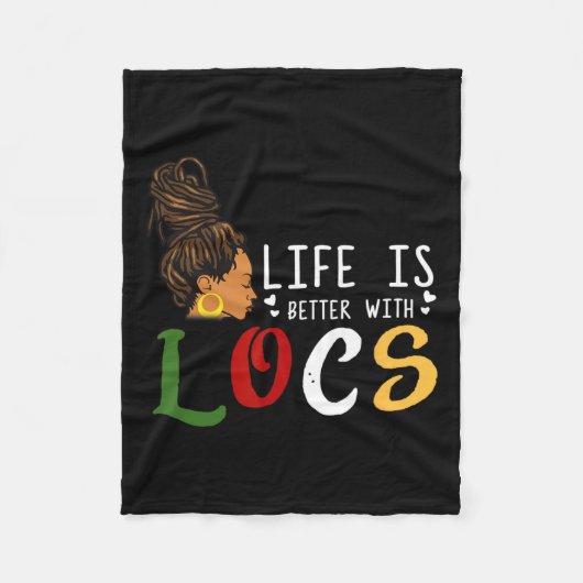 Ist besser mit Loc'd's Girl Dreadlocks Black Women Fleecedecke (Vorderseite)